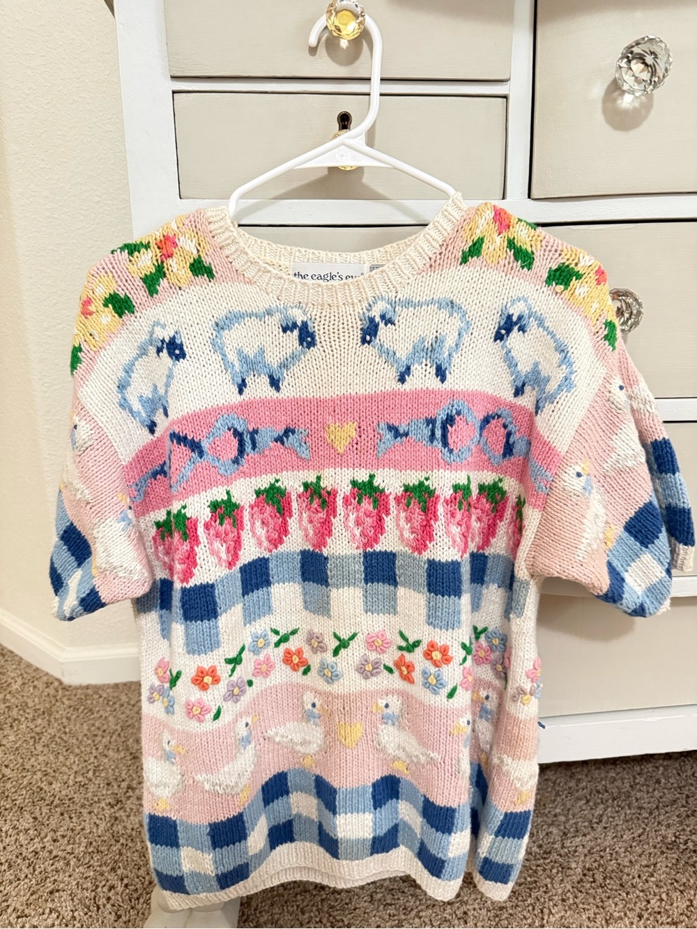Vintage Twee Sheep Rabbit Cottage Sweater
